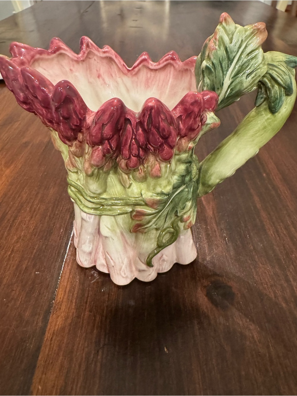 Fitz and Floyd Classics Asparagus Ceramic Pitcher Vase Handcrafted Vintage